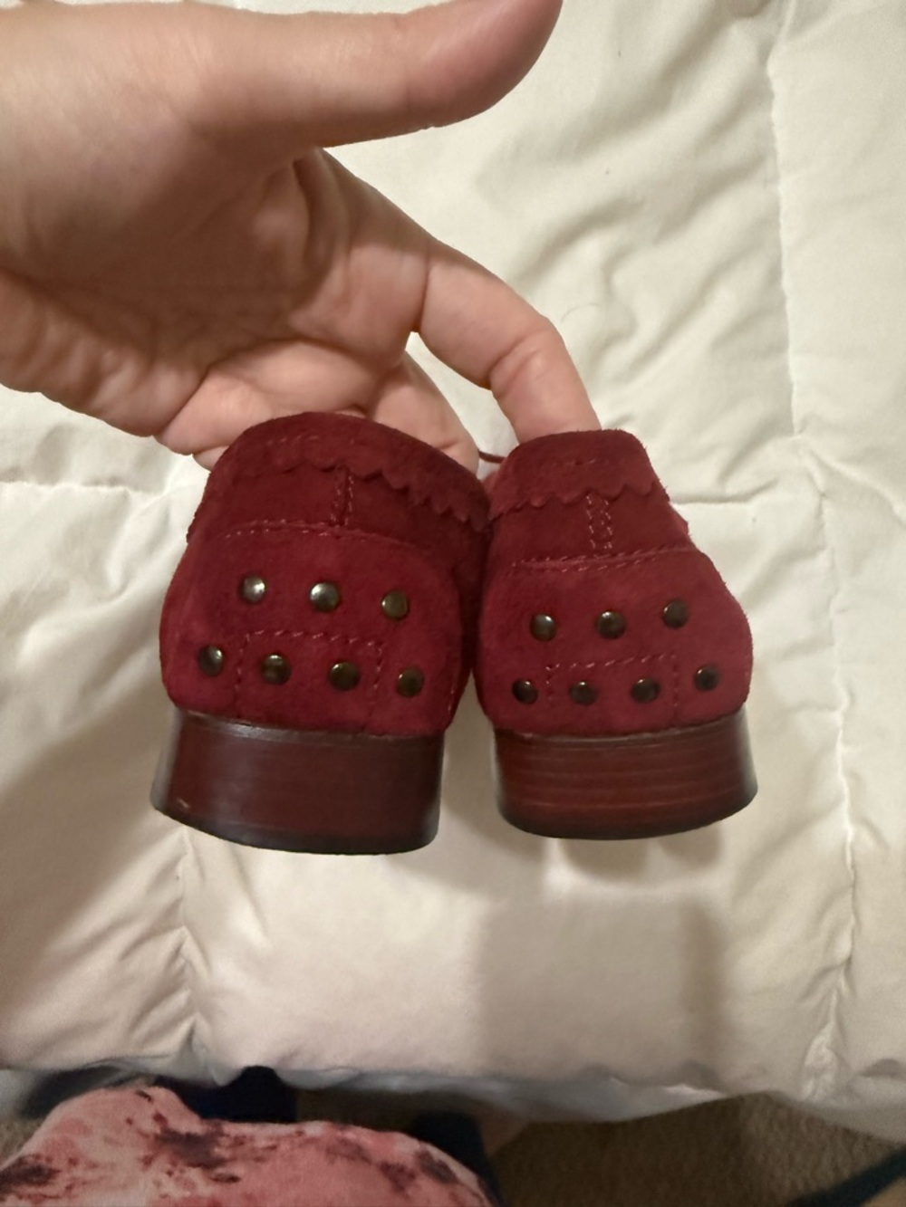 Tod's Burgundy Suede Studded Driving Loafers 10 40 - Picture 10 of 10